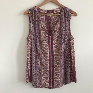 Modcloth pink/purple floral sleeveless top